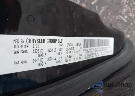 2011 Chrysler Town & Country Touring z USA, uszkodzony, nr VIN 2A4RR5DG7BR630795